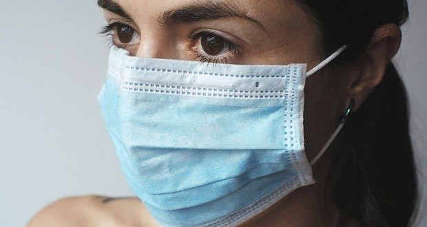 Woman wearing covid mask