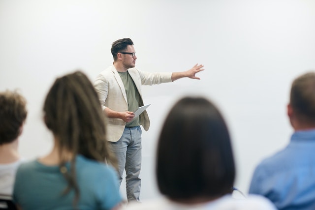 Man talking to audience
