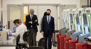 California-Governor-Gavin-Newsom-Valencia-COVID19-Testing-Feat