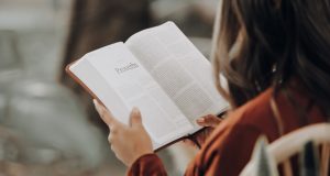 Woman reading book