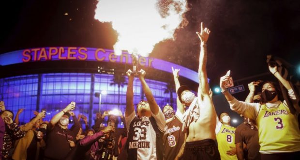 Los Angeles County Coronavirus Laker Celebration