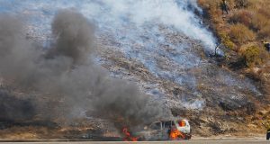 Newhall Brush Fire 14 Freeway Fire 1