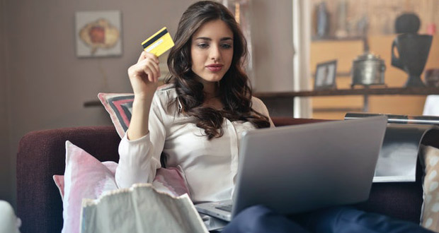 Woman with credit card