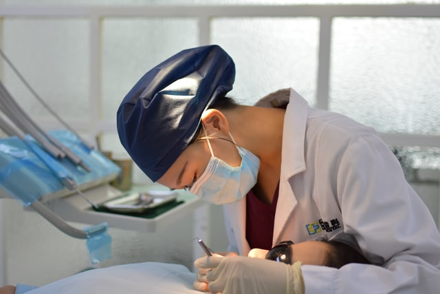 Woman in face mask