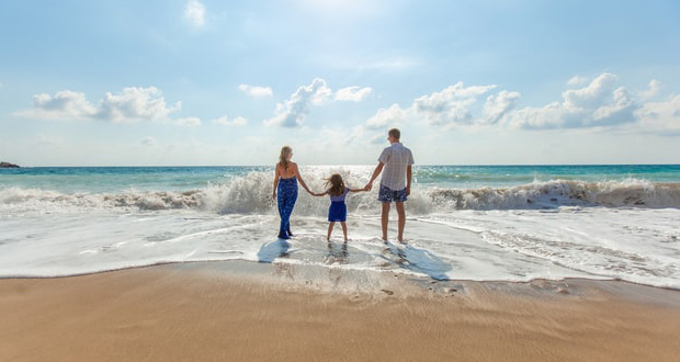 Family on the beach