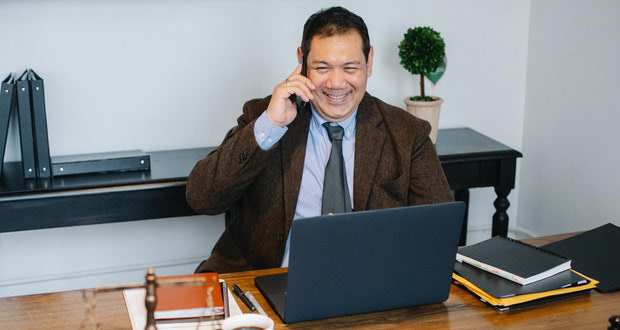 Lawyer on Phone
