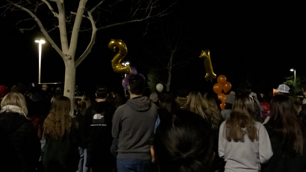 The crowd in front of number #21 ballons, Pedro's jersey number.