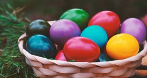 Easter Eggs in Basket