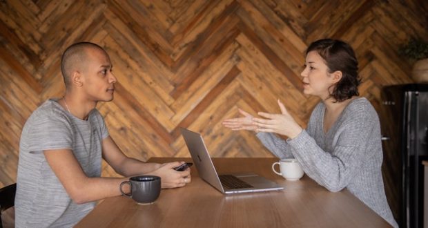 Co-Workers talking