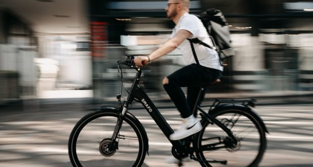 Man riding a bike