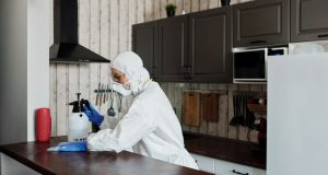 Cleaning kitchen