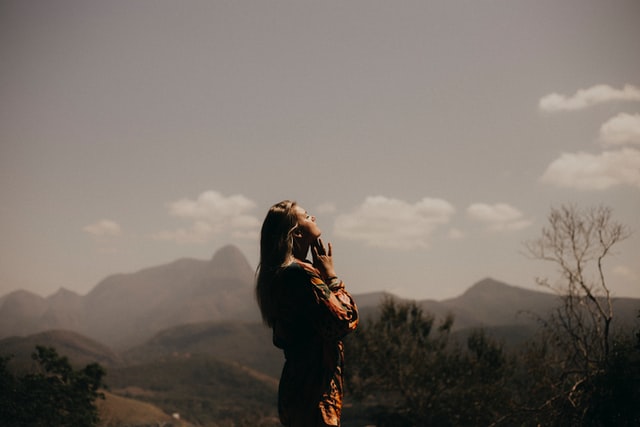 Woman in landscape