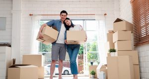 Couple moving