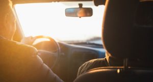 Driving in car