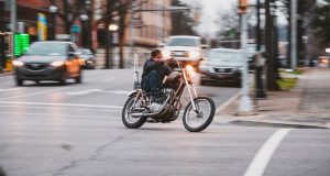 Man riding motorcycle