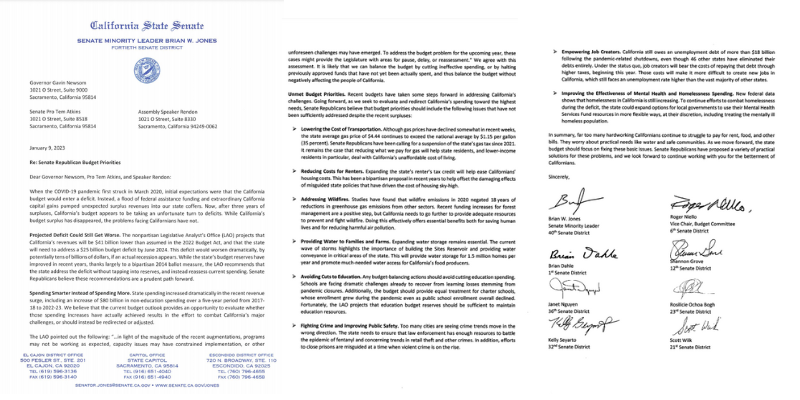 proposed budget letter