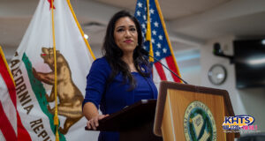 Senator Suzette Valladares at the podium